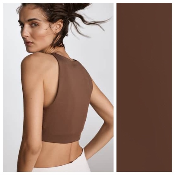 NWT. Massimo Dutti Brown Crop Top. Size M. - Picture 3 of 13